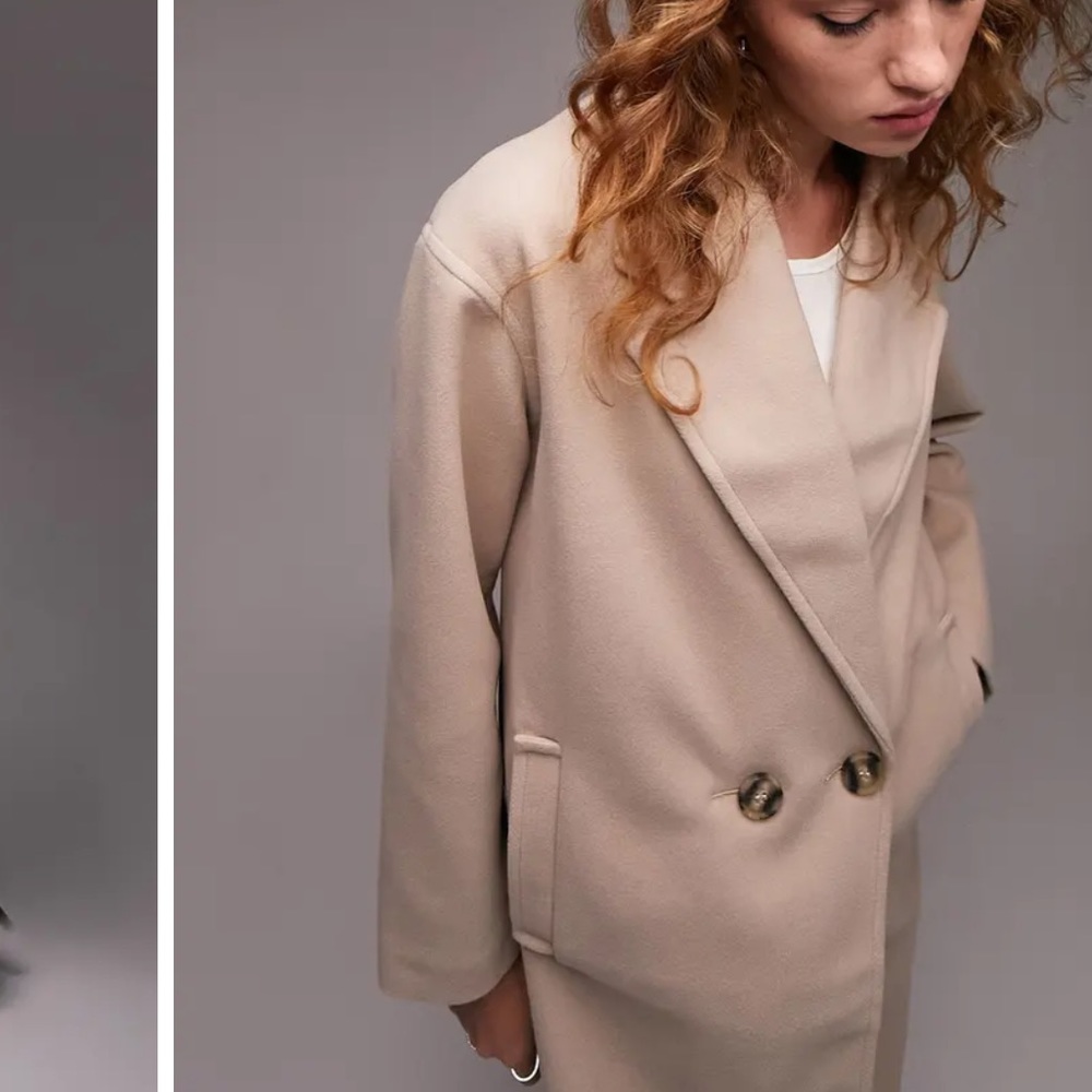 Topshop Riley Double Breasted Coat